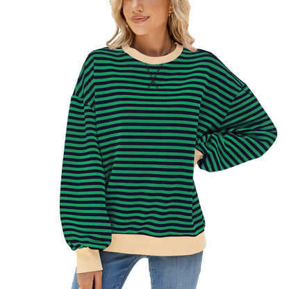 Classic Striped Oversized Crewneck