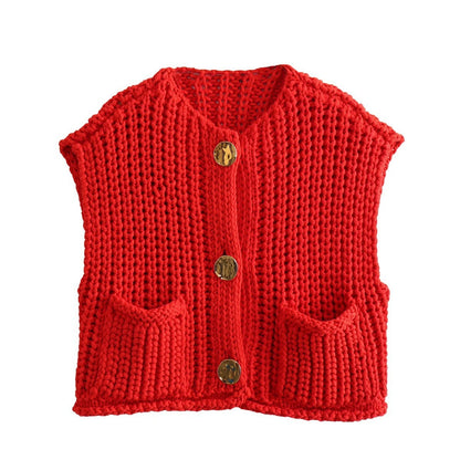 Chunky Top Down Sweater Vest