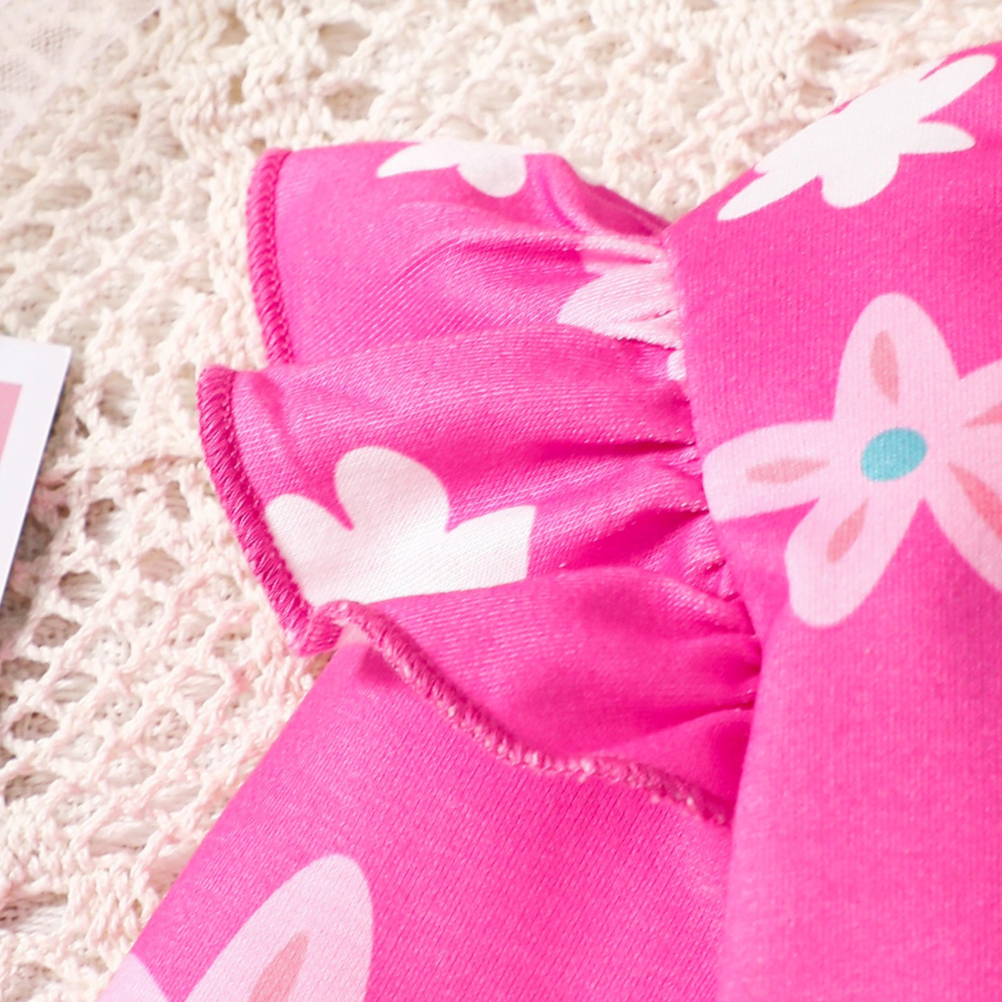 2pcs Baby Girls Floral Print Long Sleeve Top And Pants Set