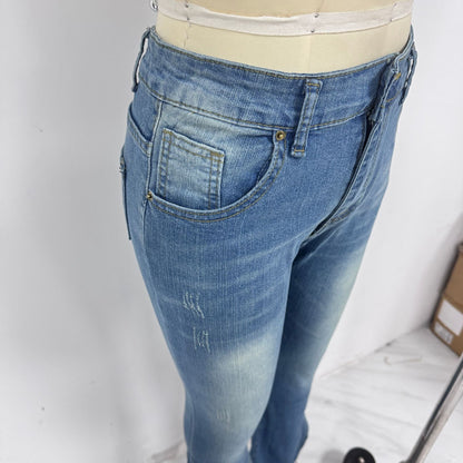 Risen High Rise Medium Wash Flare Jeans