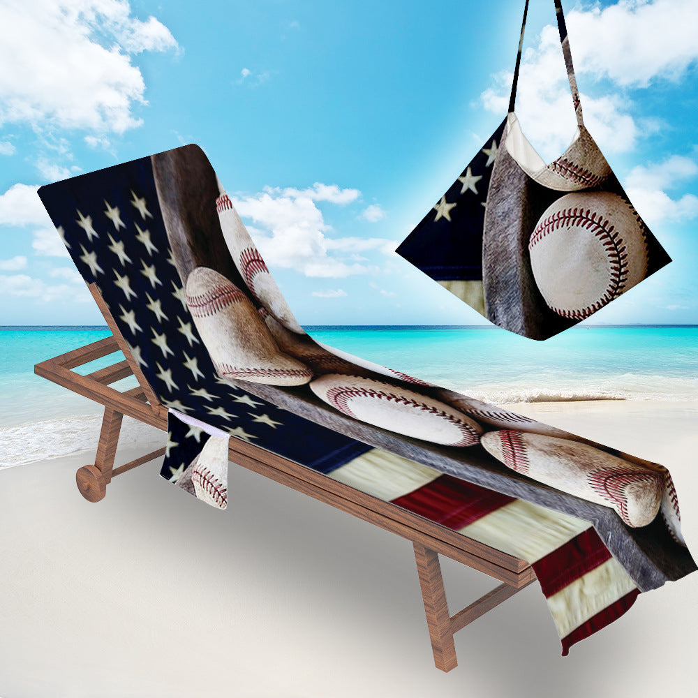 Colorful Beach Chair Cover With Side Pocket
