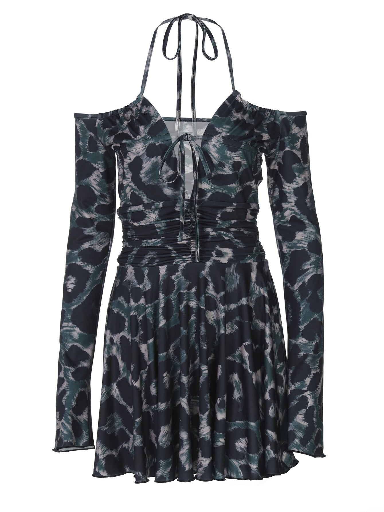 Camo mesh mini dress