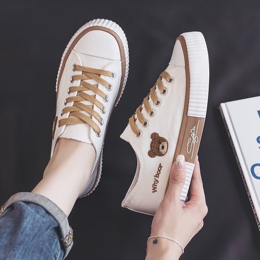 CUTE BEAR CANVAS SHOES