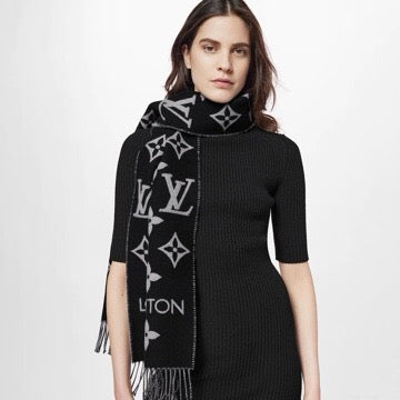 Double-Sided Jacquard Imitation Cashmere Monogram Scarf