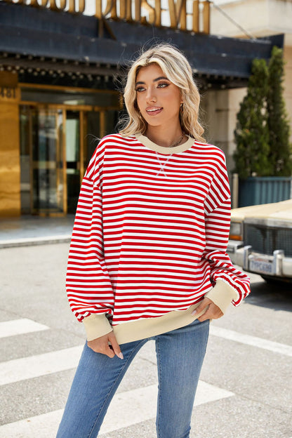 Classic Striped Oversized Crewneck