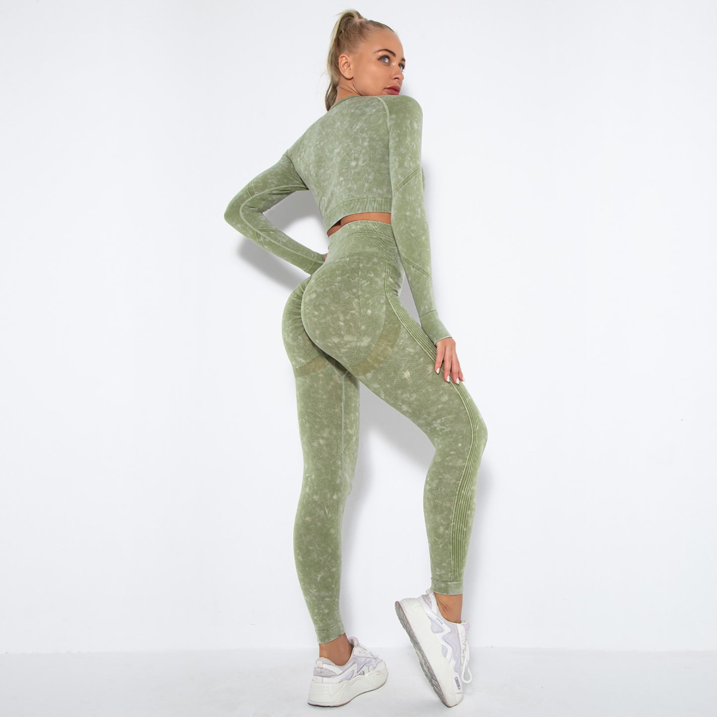 Solid Color Washed Yoga Sets