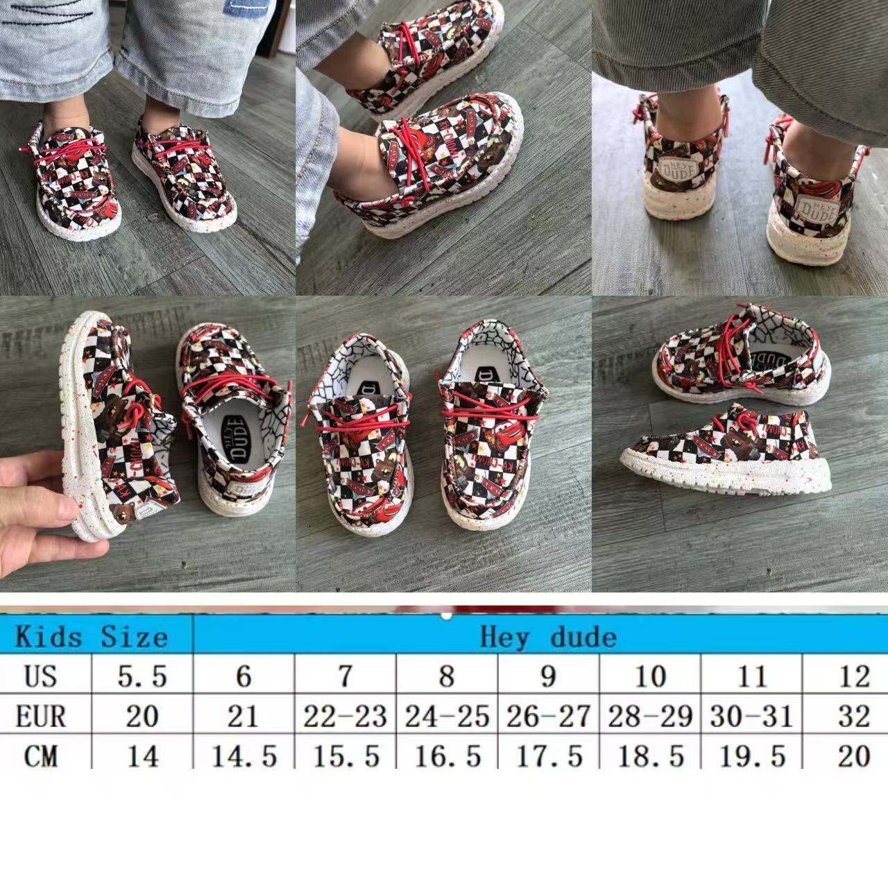 Kids Camo checkered cute dude shoes