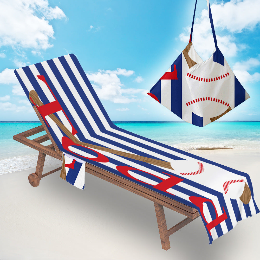 Colorful Beach Chair Cover With Side Pocket