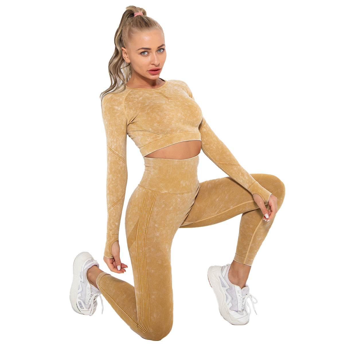 Solid Color Washed Yoga Sets