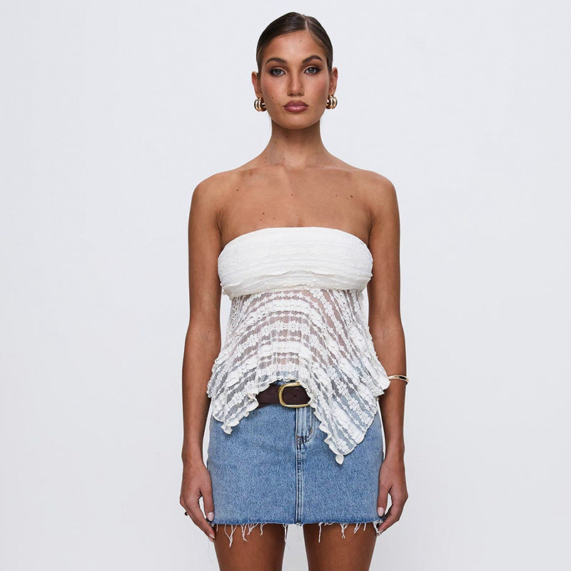 Strapless Texured Crop Top