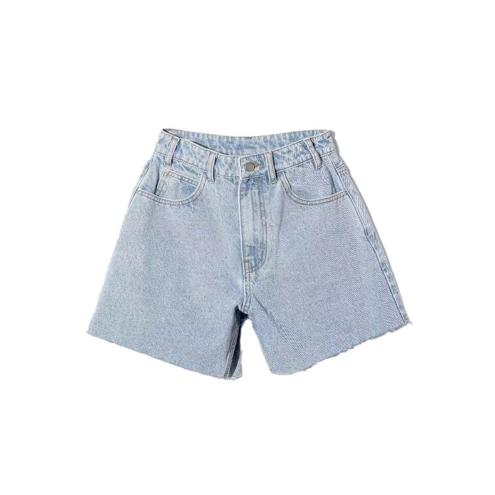 Denim Shorts With Raw Hem