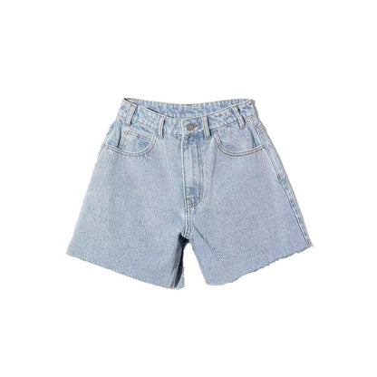 Denim Shorts With Raw Hem