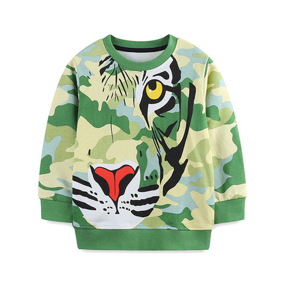 Toddler Boys Camo Tiger Sweatshirt