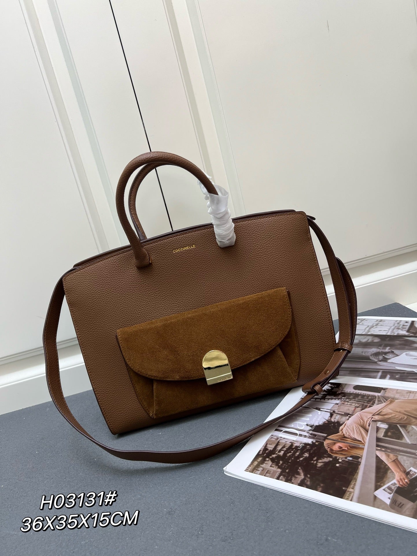 Blossom Hammered Leather Handbag and Shoulder Strap