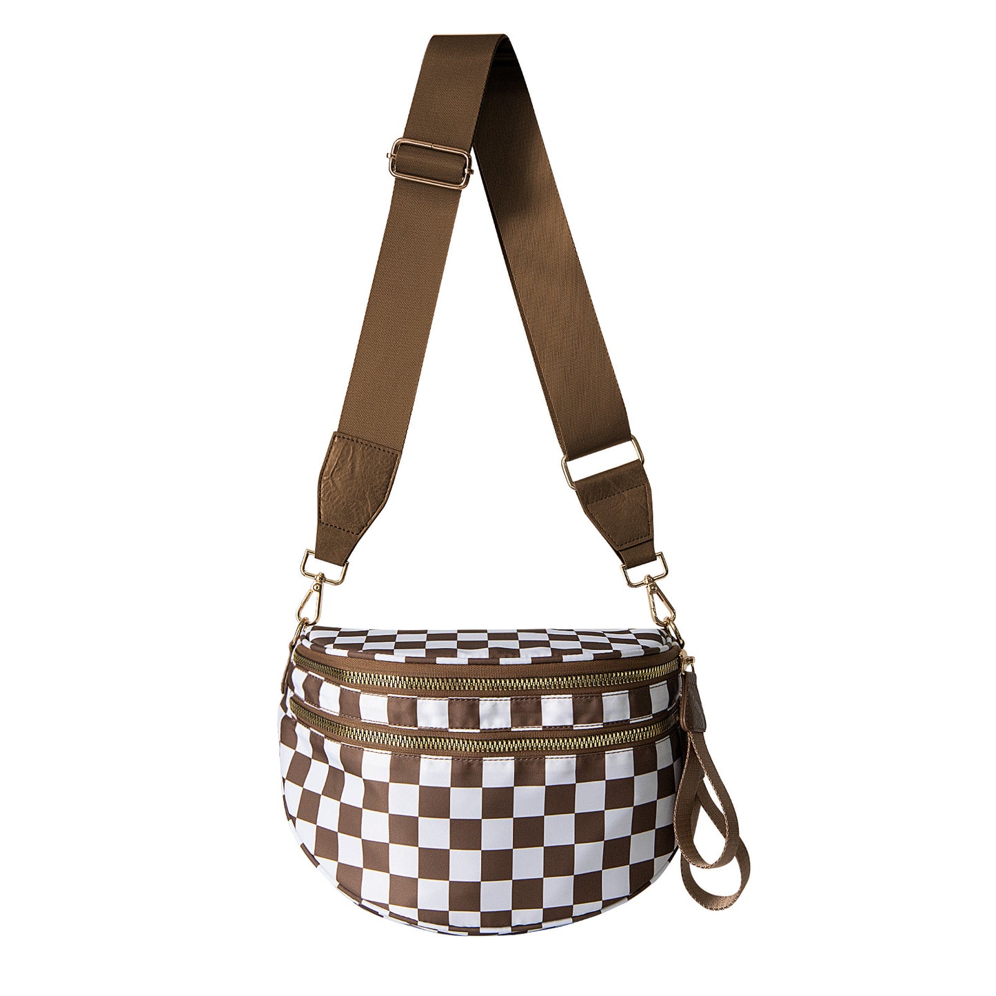 Checkered Nylon Bum Bag