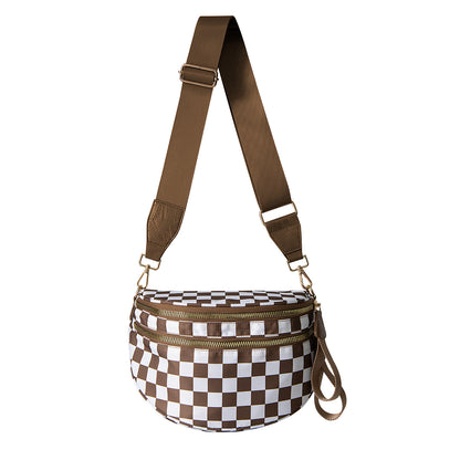 Checkered Nylon Bum Bag