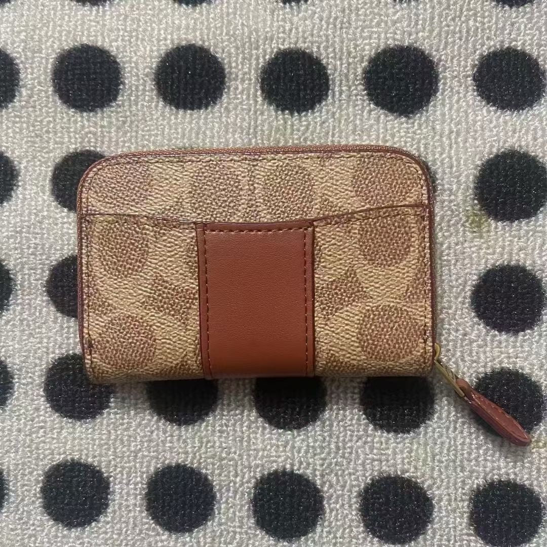 Accordion Zip Wallet In Colorblock Signature Canvas