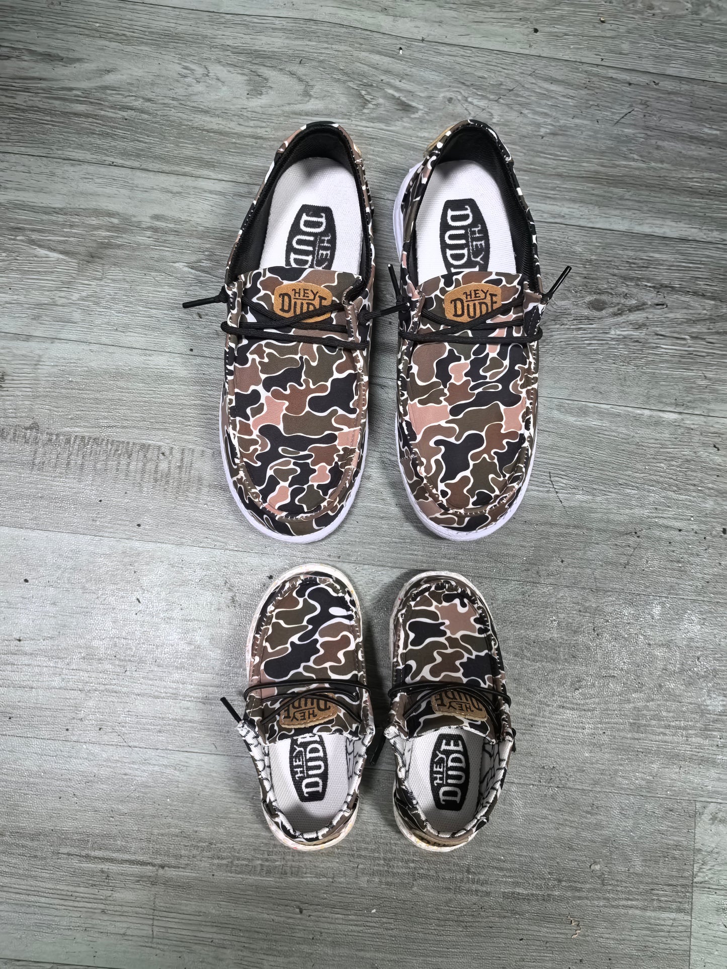Kids Camo checkered cute dude shoes