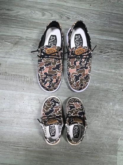 Kids Camo checkered cute dude shoes