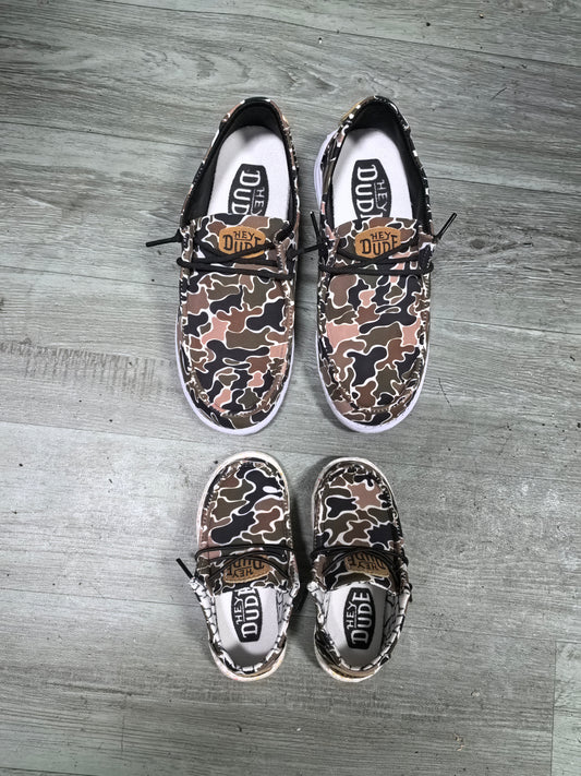 Kids Camo checkered cute dude shoes