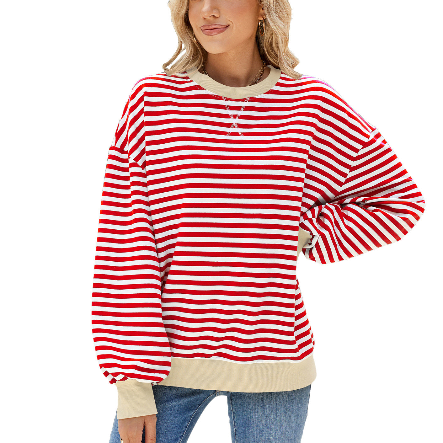 Classic Striped Oversized Crewneck