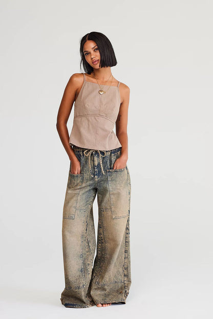 CRVY Outlaw Wide-Leg Jeans