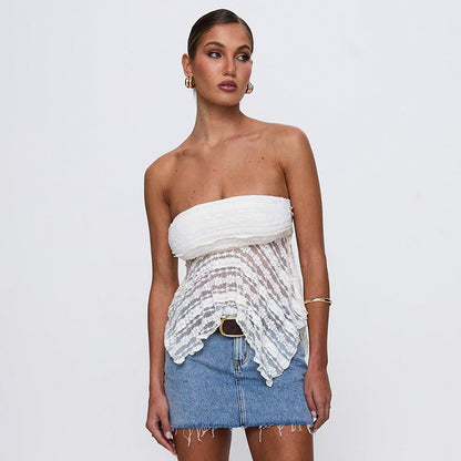 Strapless Texured Crop Top