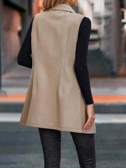 Women's Autumn Commuting Double-Breasted V-Neck Vest