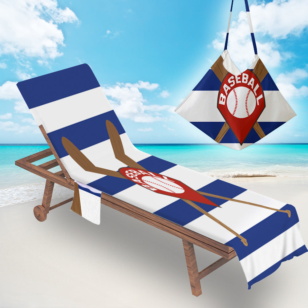 Colorful Beach Chair Cover With Side Pocket