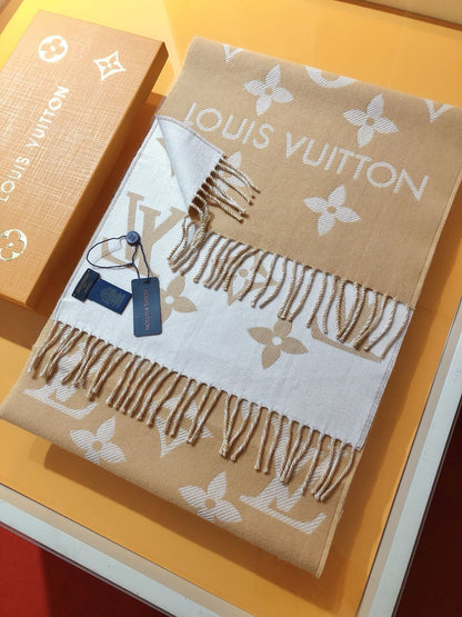 Double-Sided Jacquard Imitation Cashmere Monogram Scarf