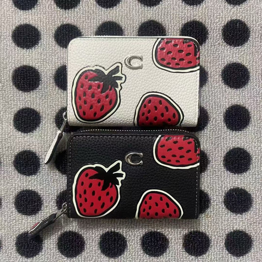 Billfold Wallet With Strawberry Print