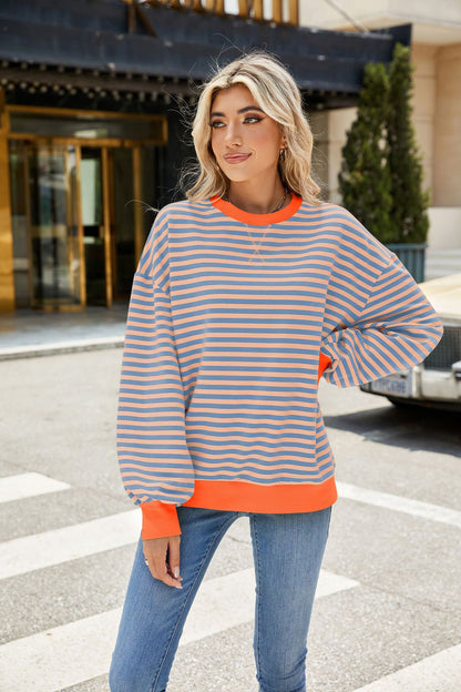 Classic Striped Oversized Crewneck