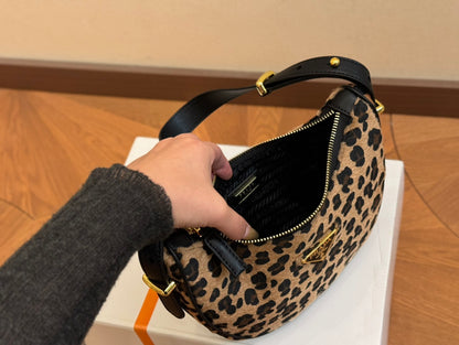 Leopard Print Hobo Mini Shoulder Bag