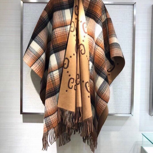 GUCCI Cashmere Shawl Wrap Cape