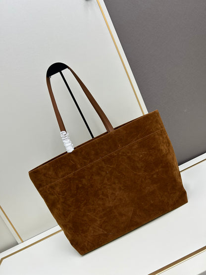 PRADA Tote Bag Suede Brown