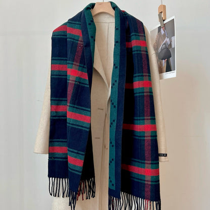 GUCCI Double-Sided Jacquard Plaid Imitation Cashmere Scarf
