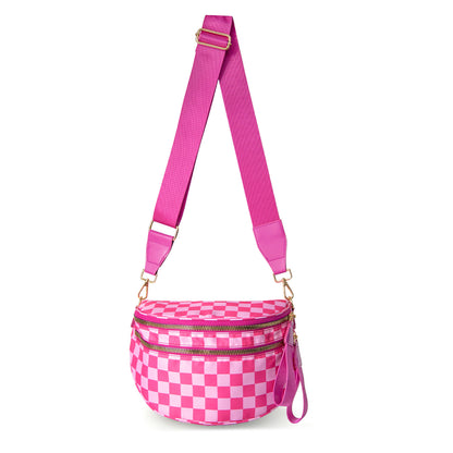 Checkered Nylon Bum Bag