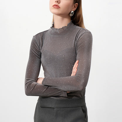Starlight Black Mesh Cropped Top