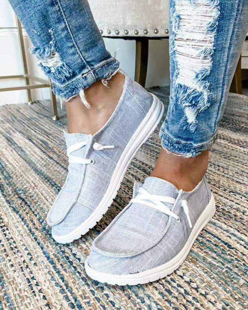 Lace-up Front Canvas Shoes
