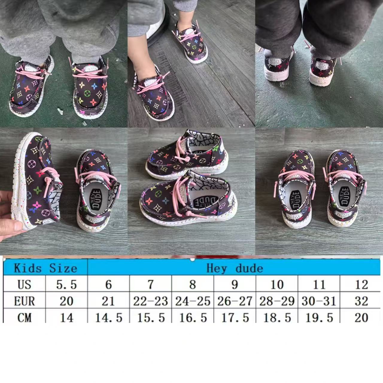 Kids Camo checkered cute dude shoes