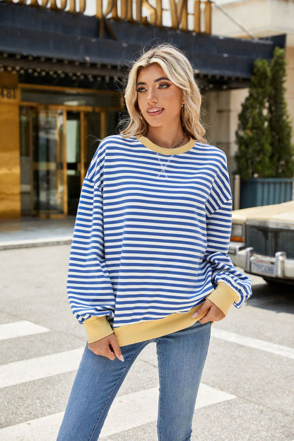 Classic Striped Oversized Crewneck