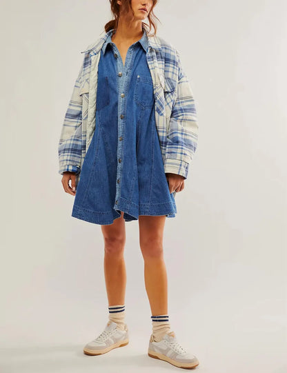 Washed Denim Mini Dress