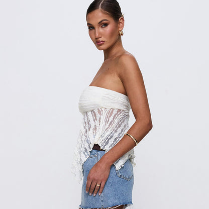 Strapless Texured Crop Top