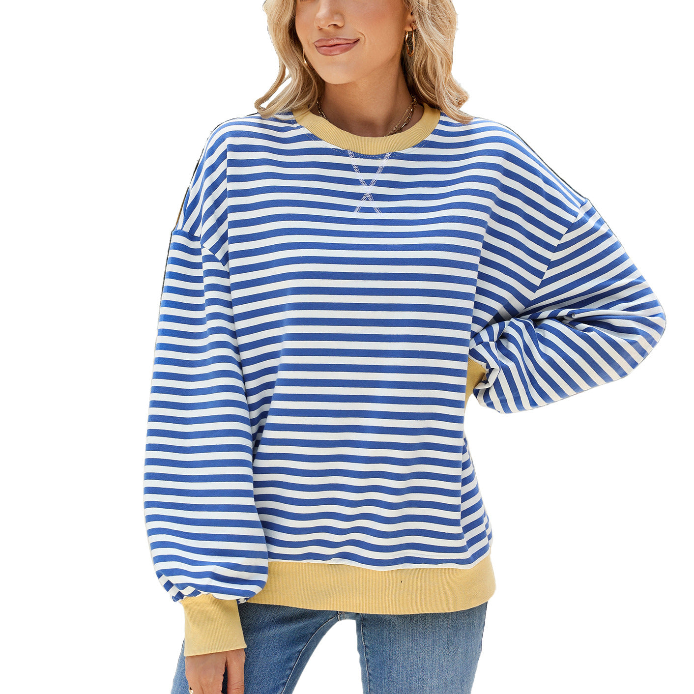 Classic Striped Oversized Crewneck