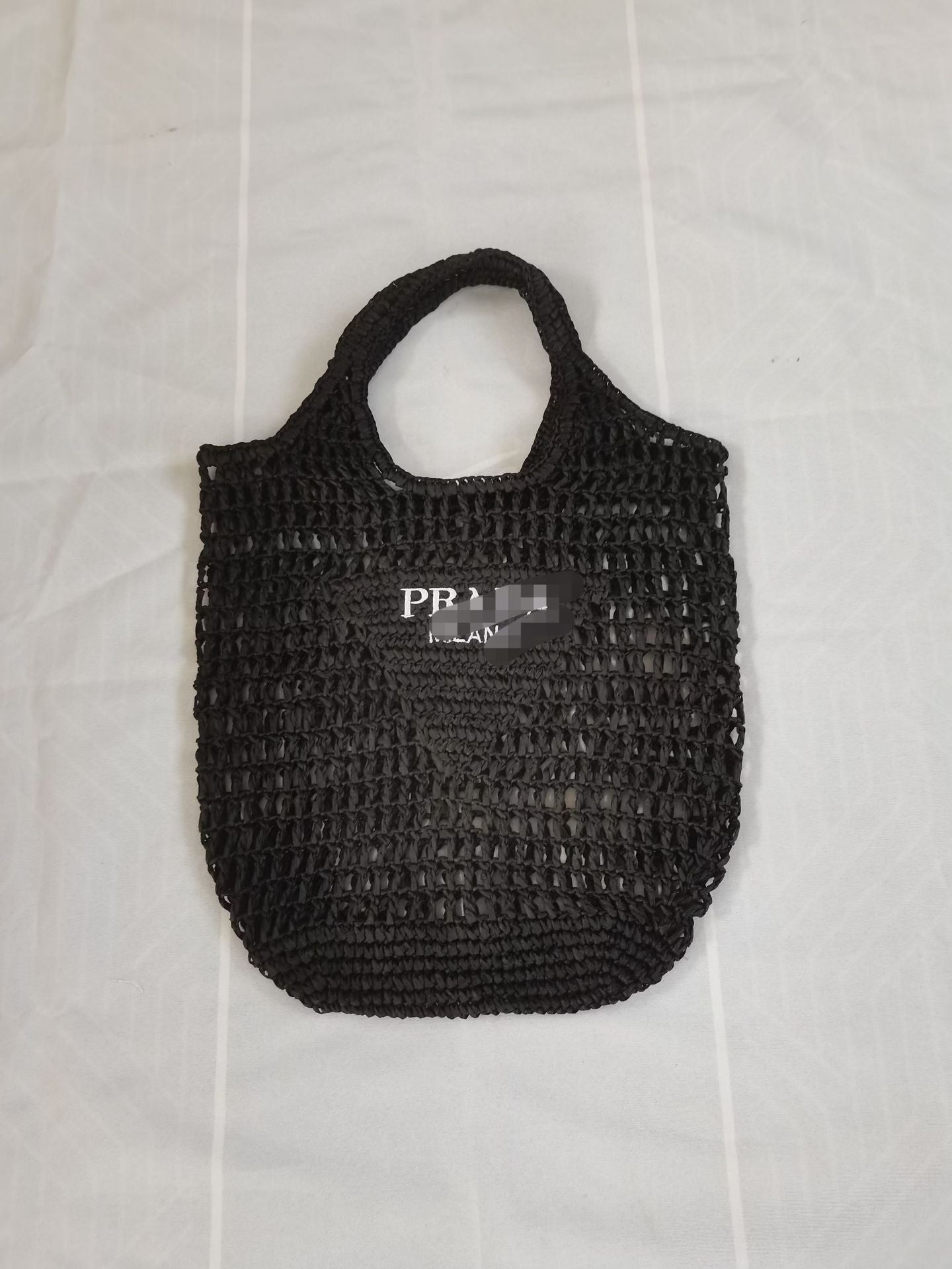 Natural Raffia Knit Tote Bag