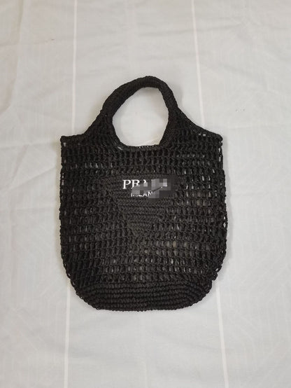 Natural Raffia Knit Tote Bag