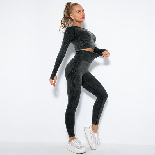 Solid Color Washed Yoga Sets