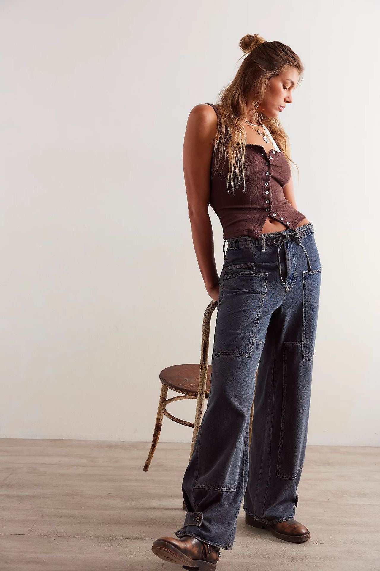 CRVY Outlaw Wide-Leg Jeans