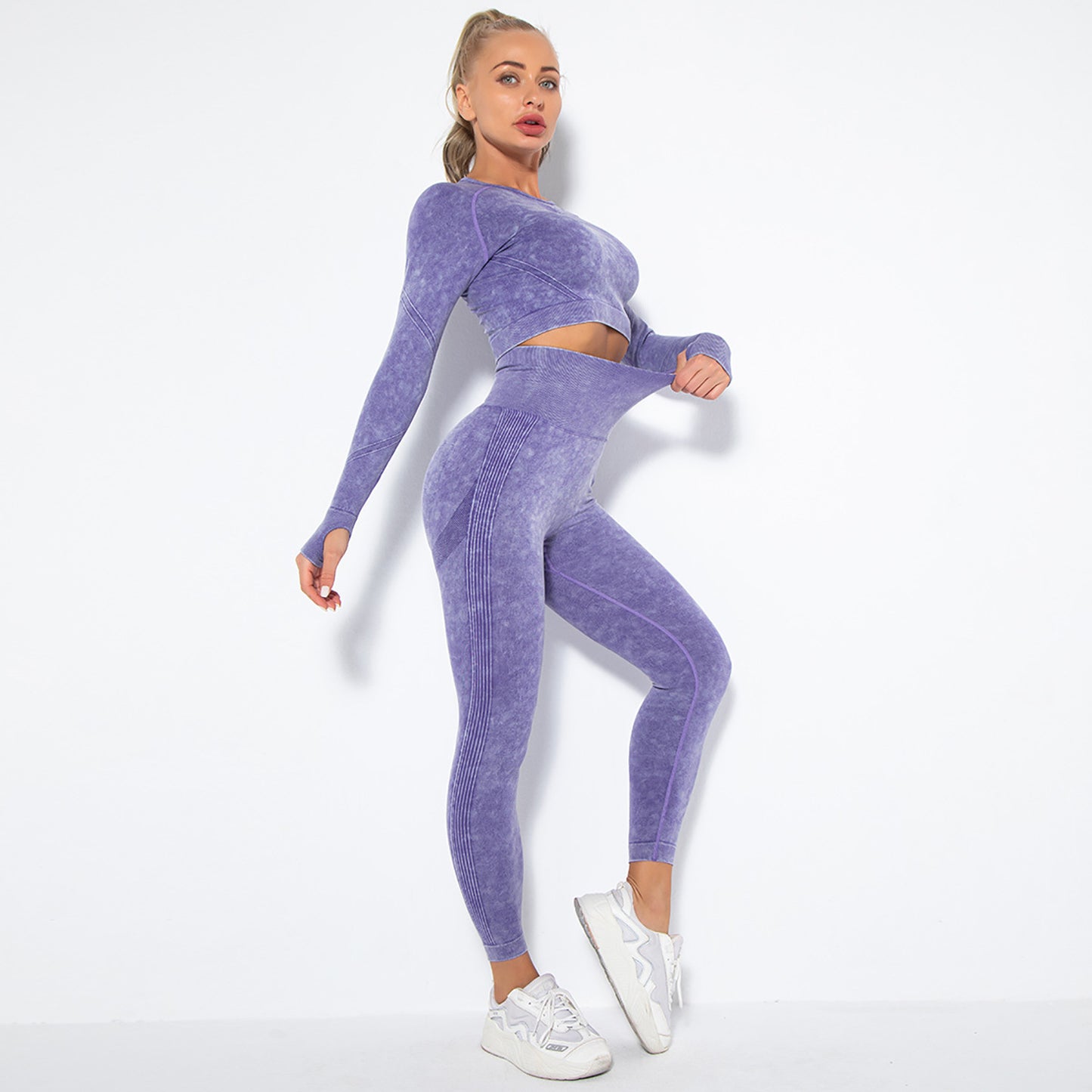 Solid Color Washed Yoga Sets