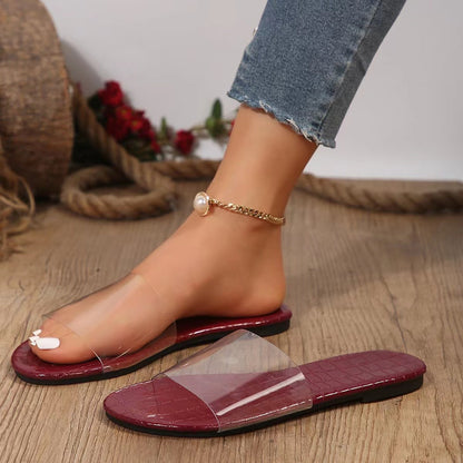 Clear Open Toe Slippers